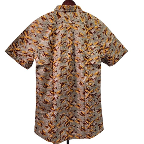 Goodthreads Men’s Standard Shirt Brown Shirt Autumn Leaves Pattern Button-Up MT - Picture 2 of 12